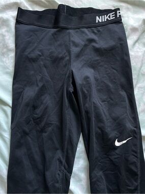 Nike Black Kids' Leggings with White Swoosh